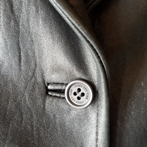Jones New York Fitted Black Leather Jacket M - Picture 3 of 6